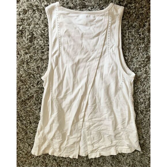 Athleta Foothill SEAMLESS Split Tie BACK white TANK TOP sz XS S - Picture 5 of 7